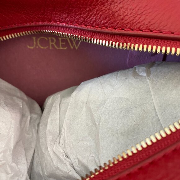 NWT J.Crew Delphine shoulder bag in leather 'Radiant Ruby' - Picture 9 of 16